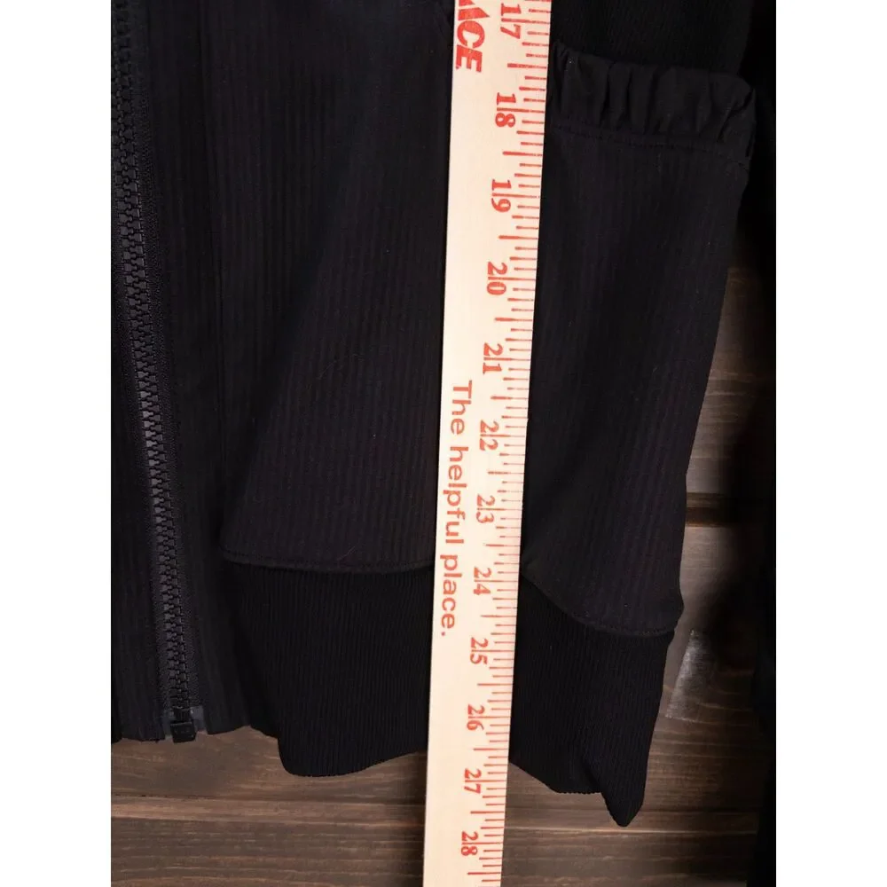 Lululemon Reversible Dance Studio Jacket Black Gray Size 8 Hooded Zip